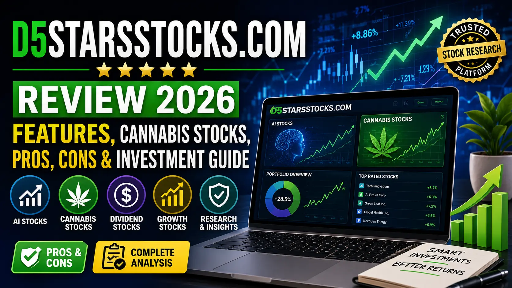 D5StarsStocks.com Review 2026- Features, Stock Ratings, Cannabis Picks, Pros, Cons & Investment Insights